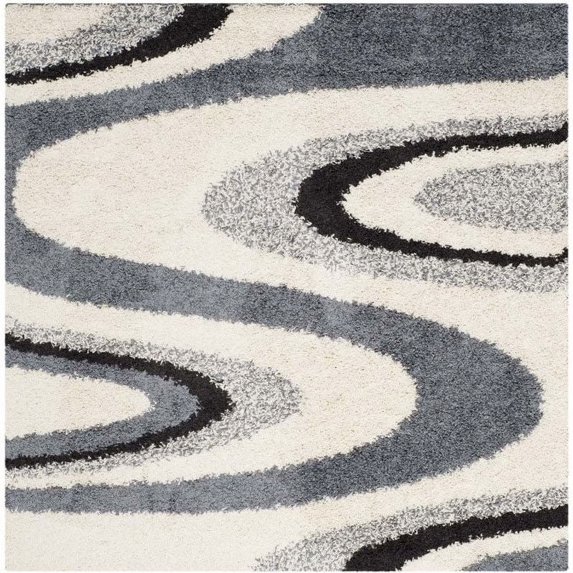 Safavieh Britta 5' x 5' Square Power-Loomed Shag Area Rug, Ivory/Brown