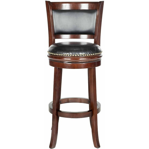 Safavieh Brockway 38" Bicast Leather Bar Stool, Cappuccino/Black Seat
