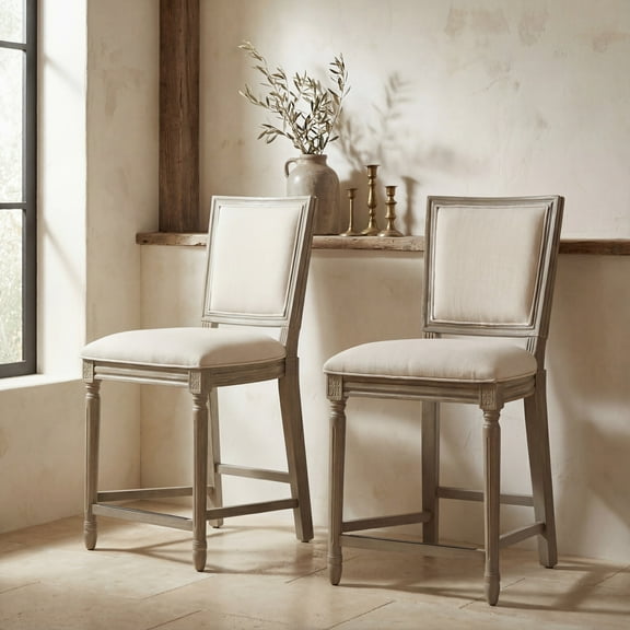 Safavieh Buchanan 26 in. H Upholstered Rectangle Counter Stool