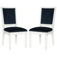 thumbnail image 1 of Safavieh Buchanan 19''H French Brasserie Linen Rect Side Chair - Set of 2-Color:Cream/Navy Velvet,Shape:Rectangular, 1 of 5