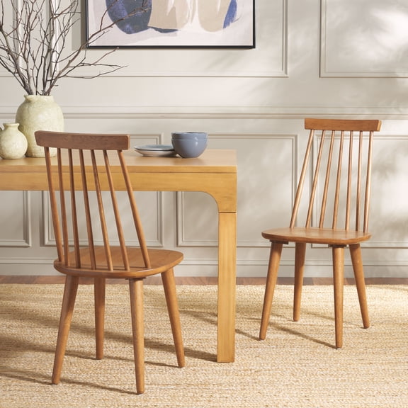 Safavieh Burris Traditional Wood Dining Side Chairs, Brown (Set of 2)