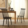 thumbnail image 1 of Safavieh Burris Traditional Wood Dining Side Chairs, Matt Black (Set of 2), 1 of 8