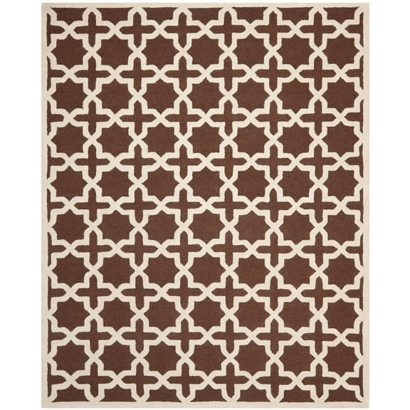 Safavieh CAMBRIDGE, DARK BROWN / IVORY, 9' X 12', Area Rug, CAM125H-9