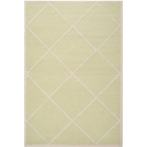 SAFAVIEH Cambridge Kennedy Geometric Wool Area Rug, Light Green/Ivory, 4' x 6'