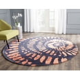thumbnail image 1 of SAFAVIEH Capri Diamond Abstract Wool Area Rug, Steel/Blue, 7' x 7' Round, 1 of 7