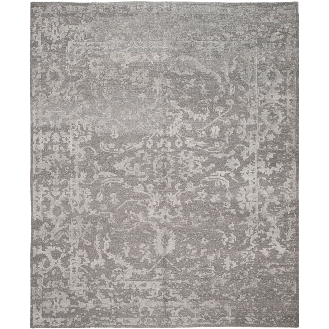 Centennial Hand-Knotted Gray Wool and Silk Area Rug 8' x 10'