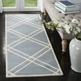thumbnail image 1 of SAFAVIEH Chatham Gary Geometric Wool Runner Rug, Blue/Ivory, 2'3" x 7', 1 of 7