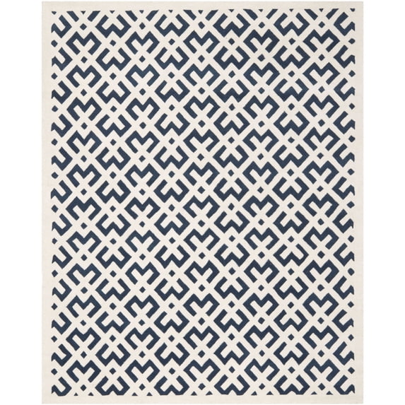 SAFAVIEH Chatham Jackson Geometric Wool Area Rug, Dark Blue/Ivory, 6' x 9'