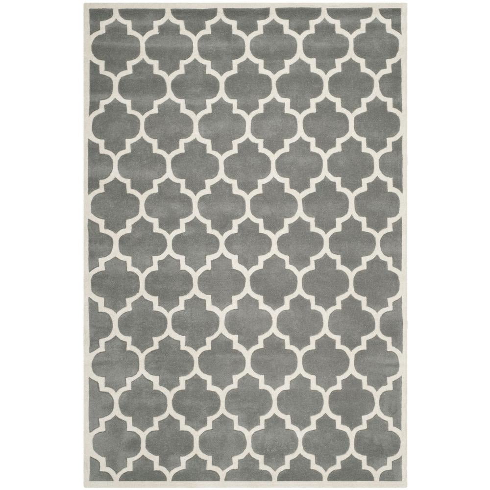 Handmade Off-White Tufted Wool Round Area Rug