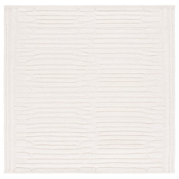 SAFAVIEH Chatham Westley Solid Area Rug, Ivory, 6' x 6' Square