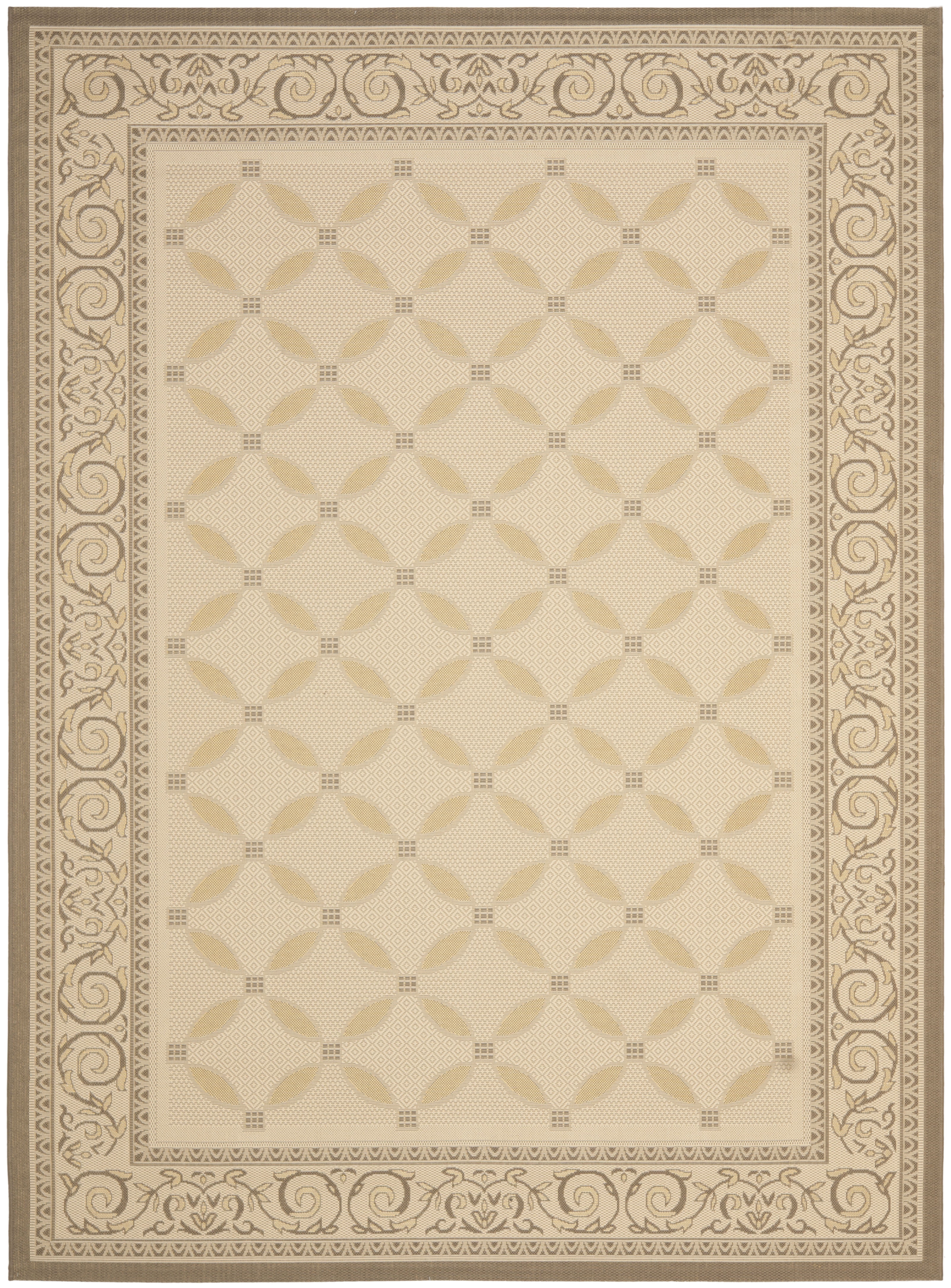 Safavieh Courtyard Cohen Bordered Indoor/Outdoor Area Rug, Dark Beige/Beige, 8' x 11'