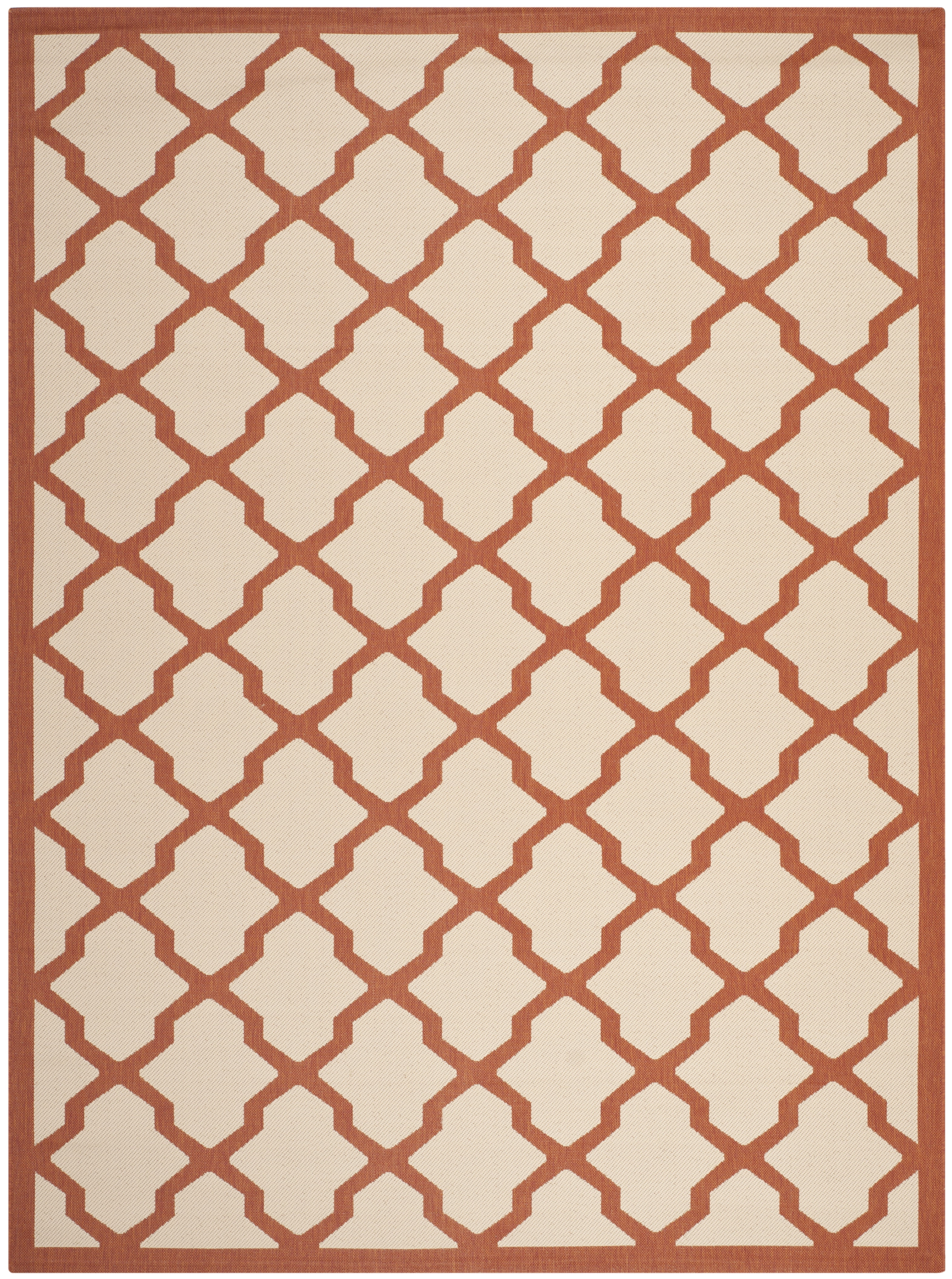 Safavieh Courtyard Amber Geometric Indoor/Outdoor Area Rug, Beige/Terracotta, 9' x 12'