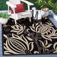 thumbnail image 1 of Safavieh Courtyard Crystal Floral Indoor/Outdoor Area Rug, Black/Sand, 4' x 5'7", 1 of 14