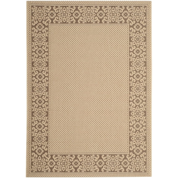 Safavieh COURTYARD, CREAM / LIGHT CHOCOLATE, 5'-3" X 7'-7", Area Rug