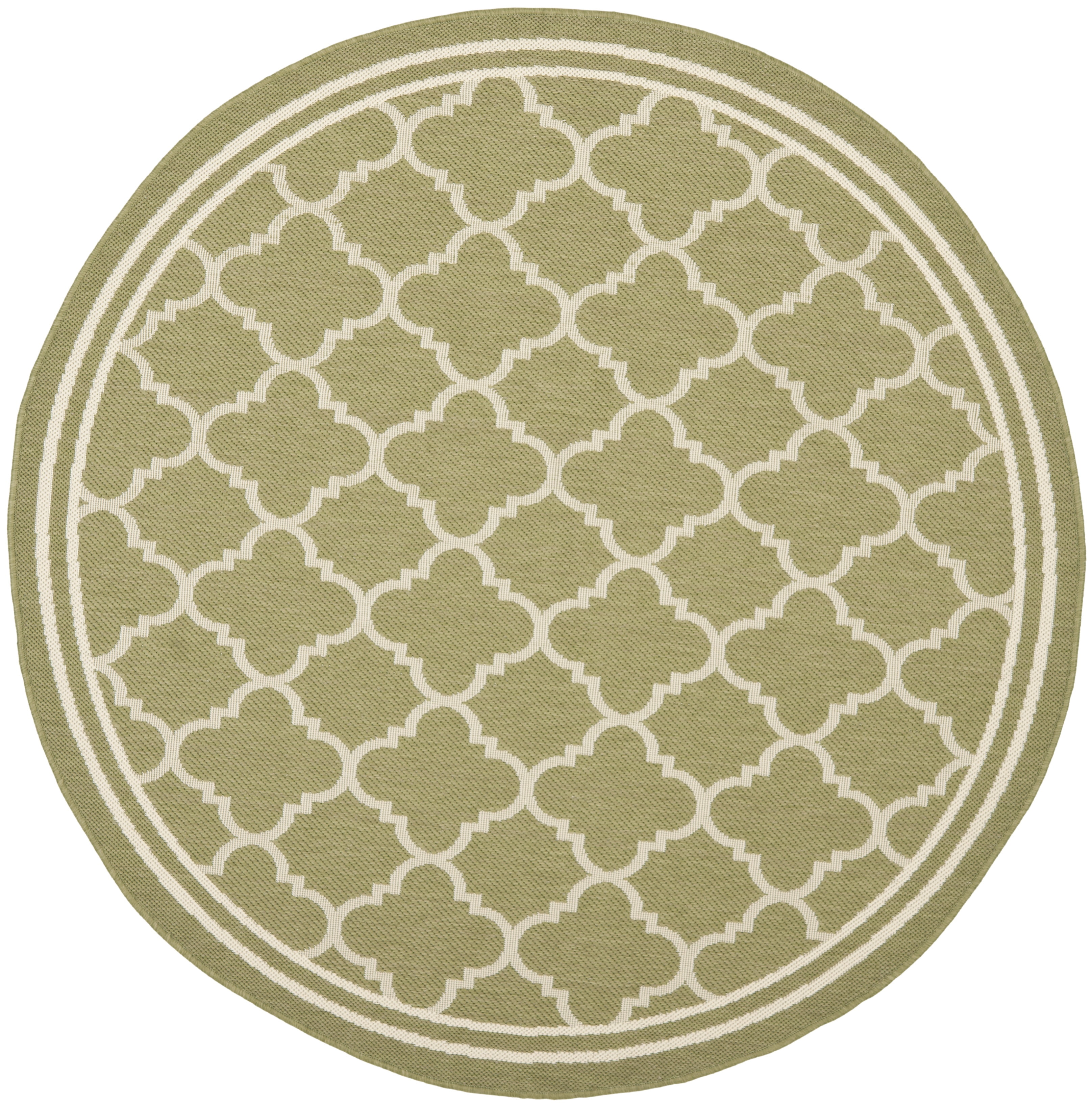 Safavieh Courtyard Alina Geometric Quatrefoil Indoor/Outdoor Area Rug, Green/Beige, 4' x 4' Round