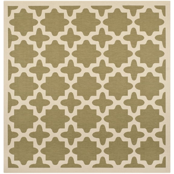 Safavieh COURTYARD, GREEN / BEIGE, 4' X 4' Square, Area Rug, CY6913-244-4SQ