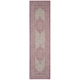 thumbnail image 1 of SAFAVIEH Courtyard Avi Medallion Indoor/Outdoor Runner Rug, Light Grey/Fuchsia, 2'3" x 12', 1 of 11