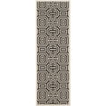 thumbnail image 1 of Safavieh Courtyard Holly Geometric Indoor/Outdoor Runner Rug, Sand/Black, 2'3" x 10', 1 of 12