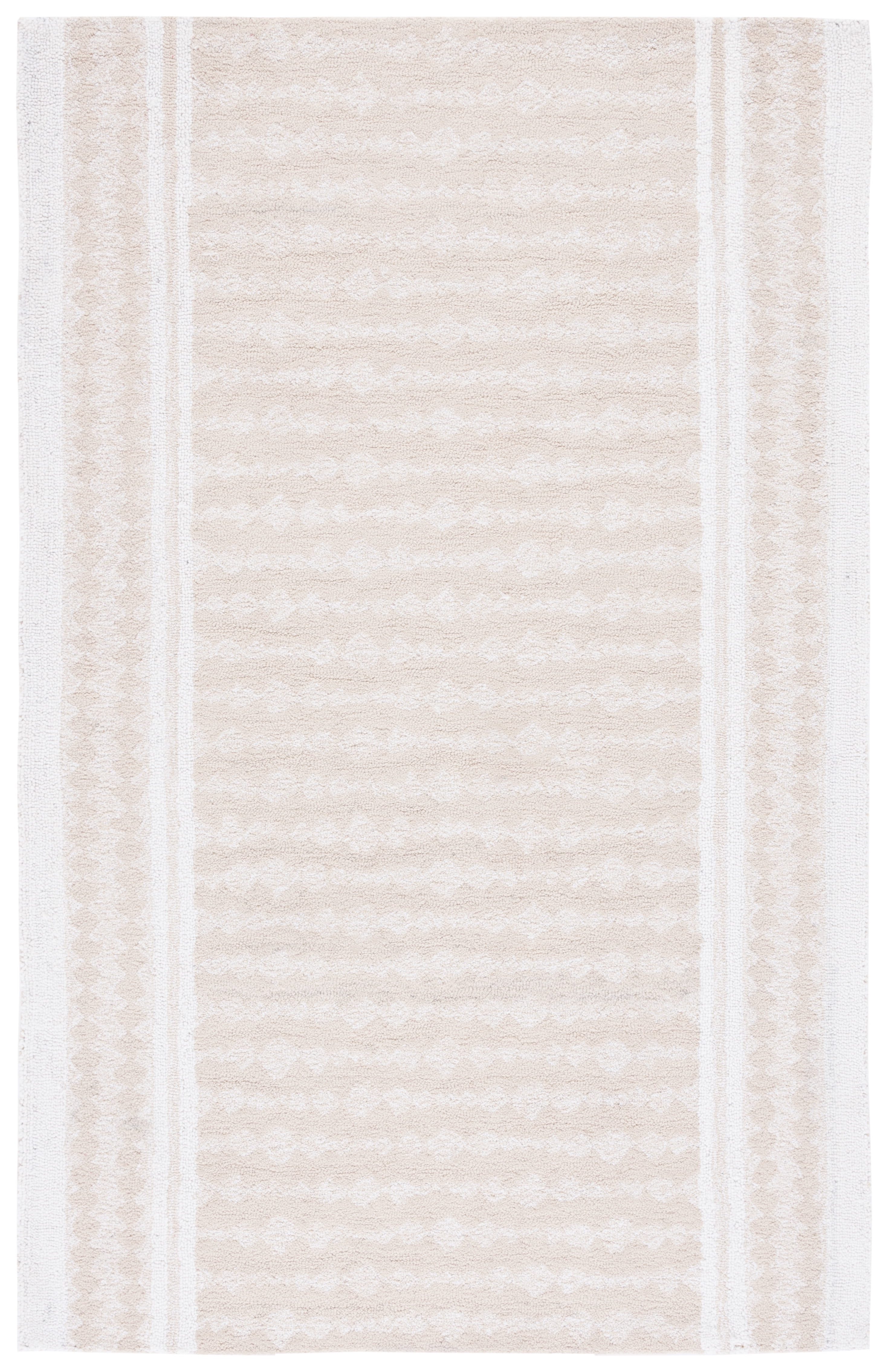 Ivory Hand-Tufted Wool and Viscose Area Rug 4' x 6'