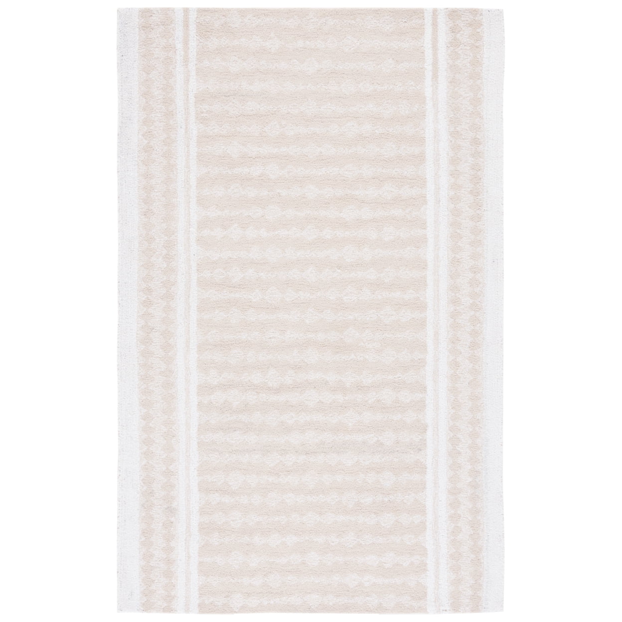 Ivory Hand-Tufted Wool and Viscose Area Rug 4' x 6'