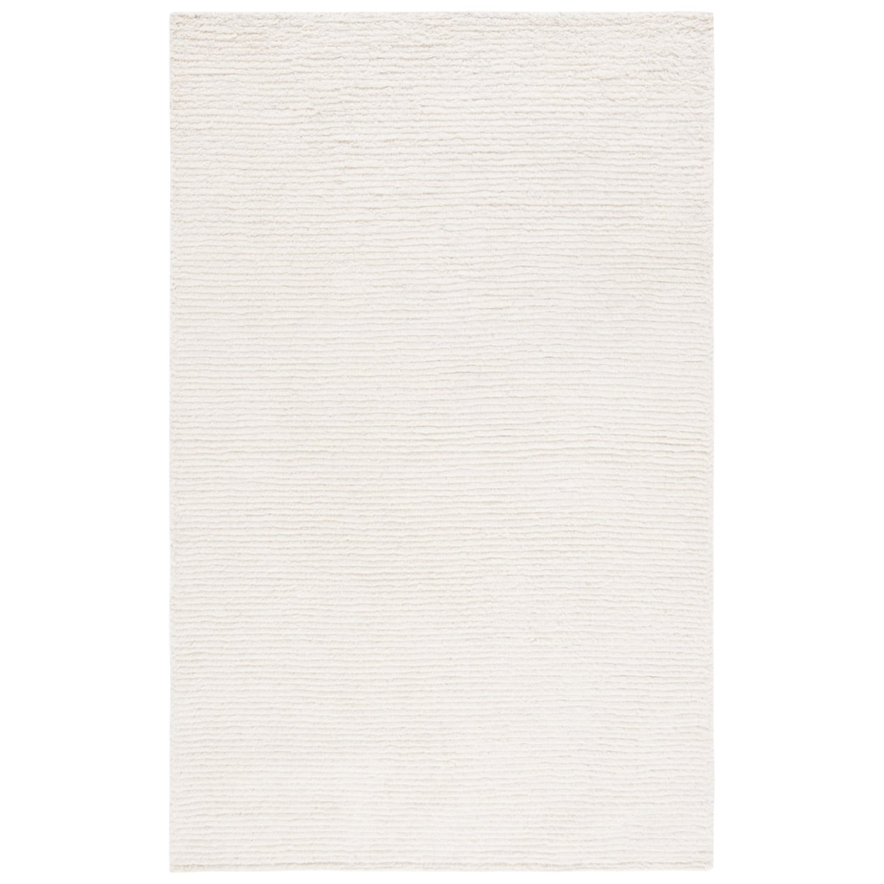 Ivory Square Handmade Wool and Cotton Area Rug