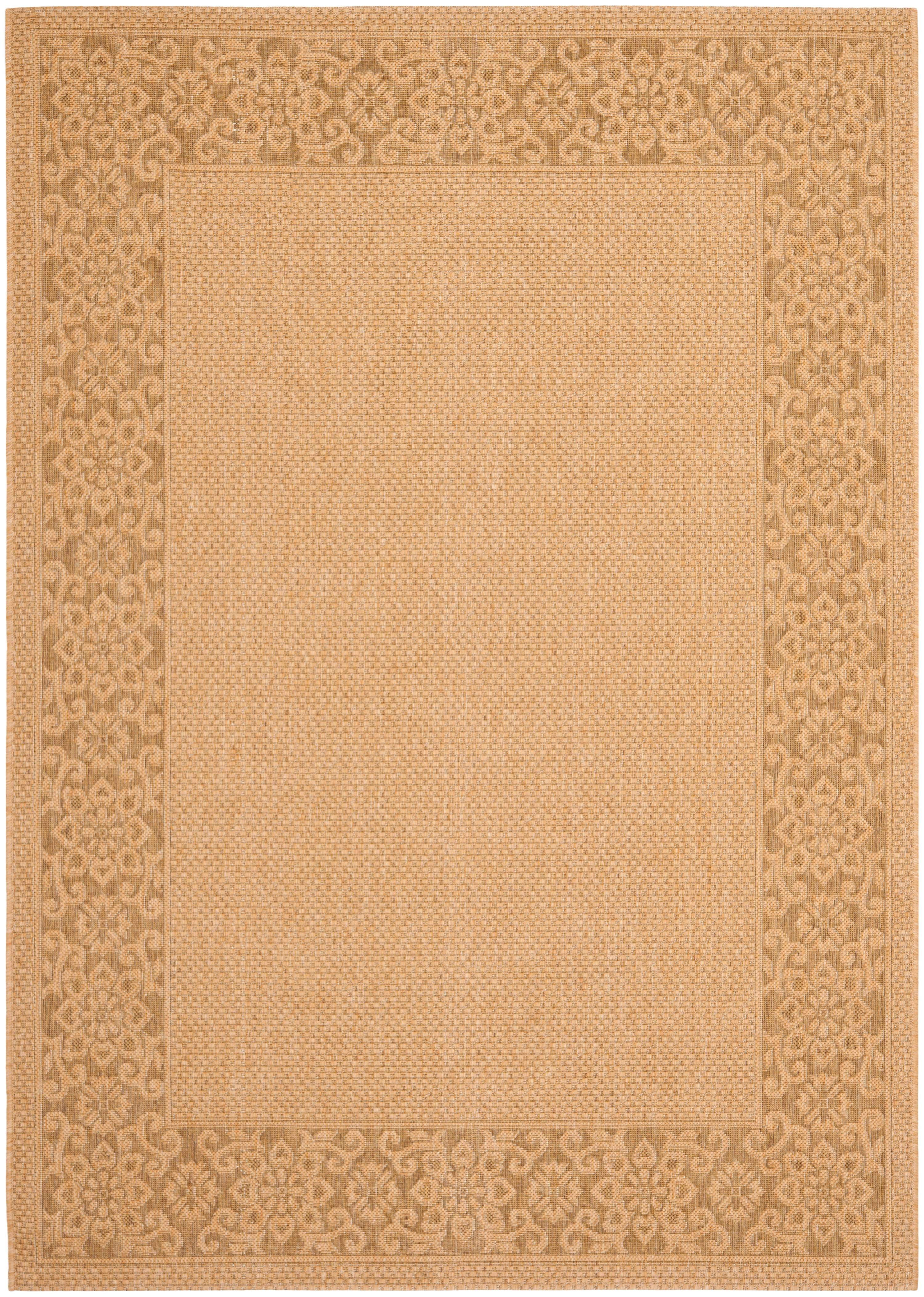 Natural and Gold Rectangular Synthetic Indoor/Outdoor Area Rug