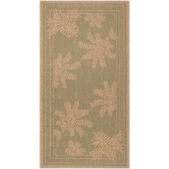 Safavieh CY6683 Courtyard Area Rug-Finish:Green/Natural,Shape:Runner,Size:2'-7" X 5'