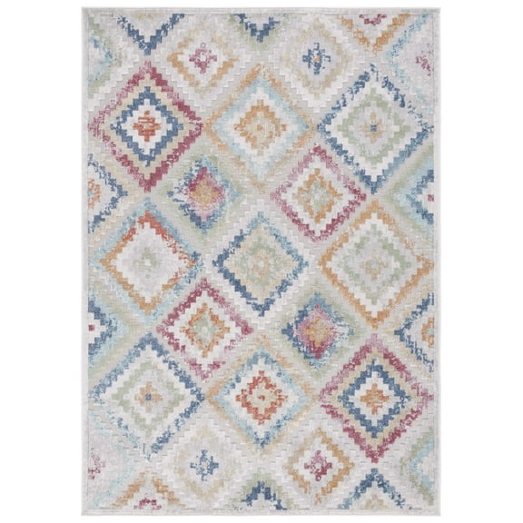 Safavieh  Cabana Artana Indoor/ Outdoor Boho Rug 5'3" x 7'6" - Red Blue Multi