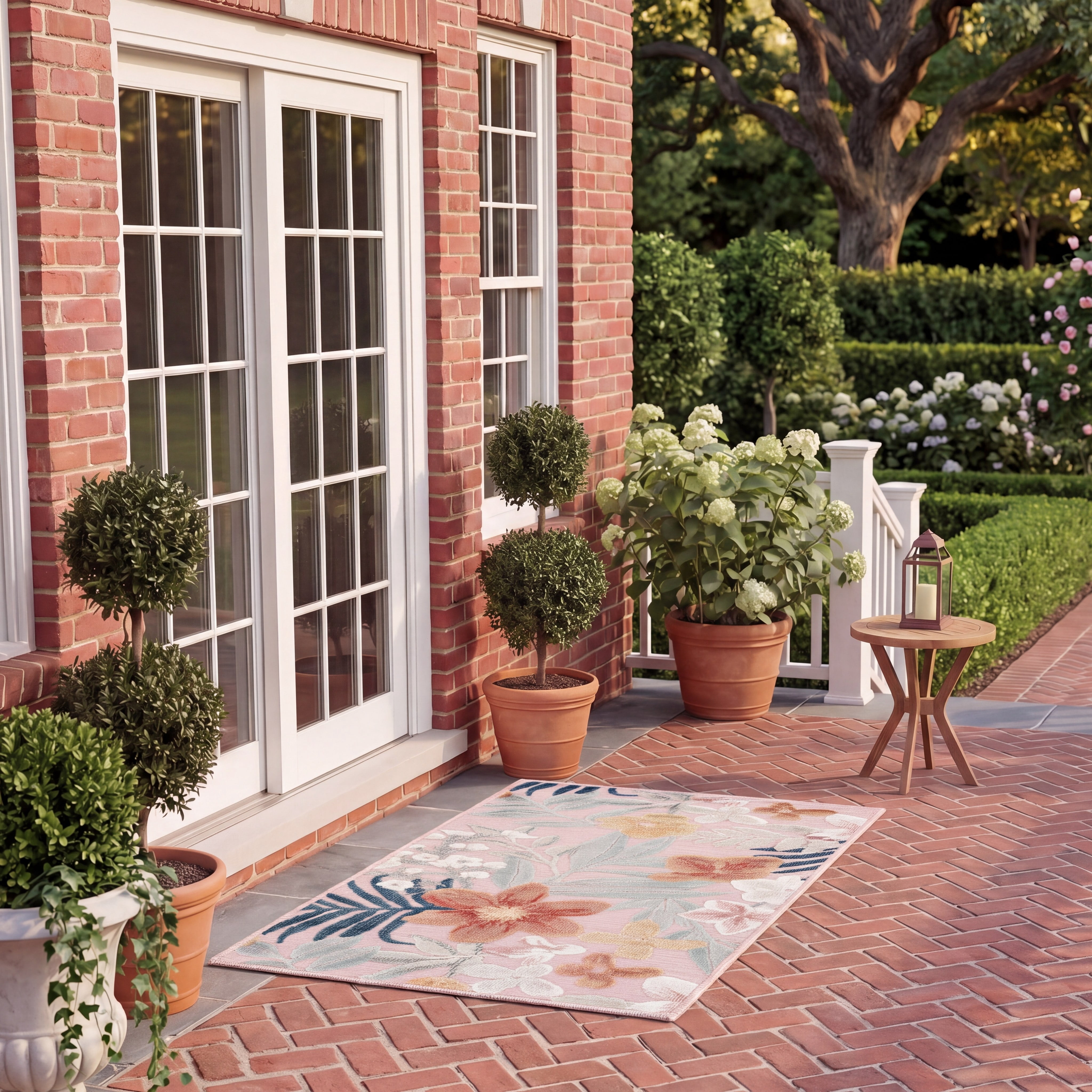 Safavieh Cabana Caris Floral Indoor/Outdoor Area Rug, Pink/Gray, 2' x 3'