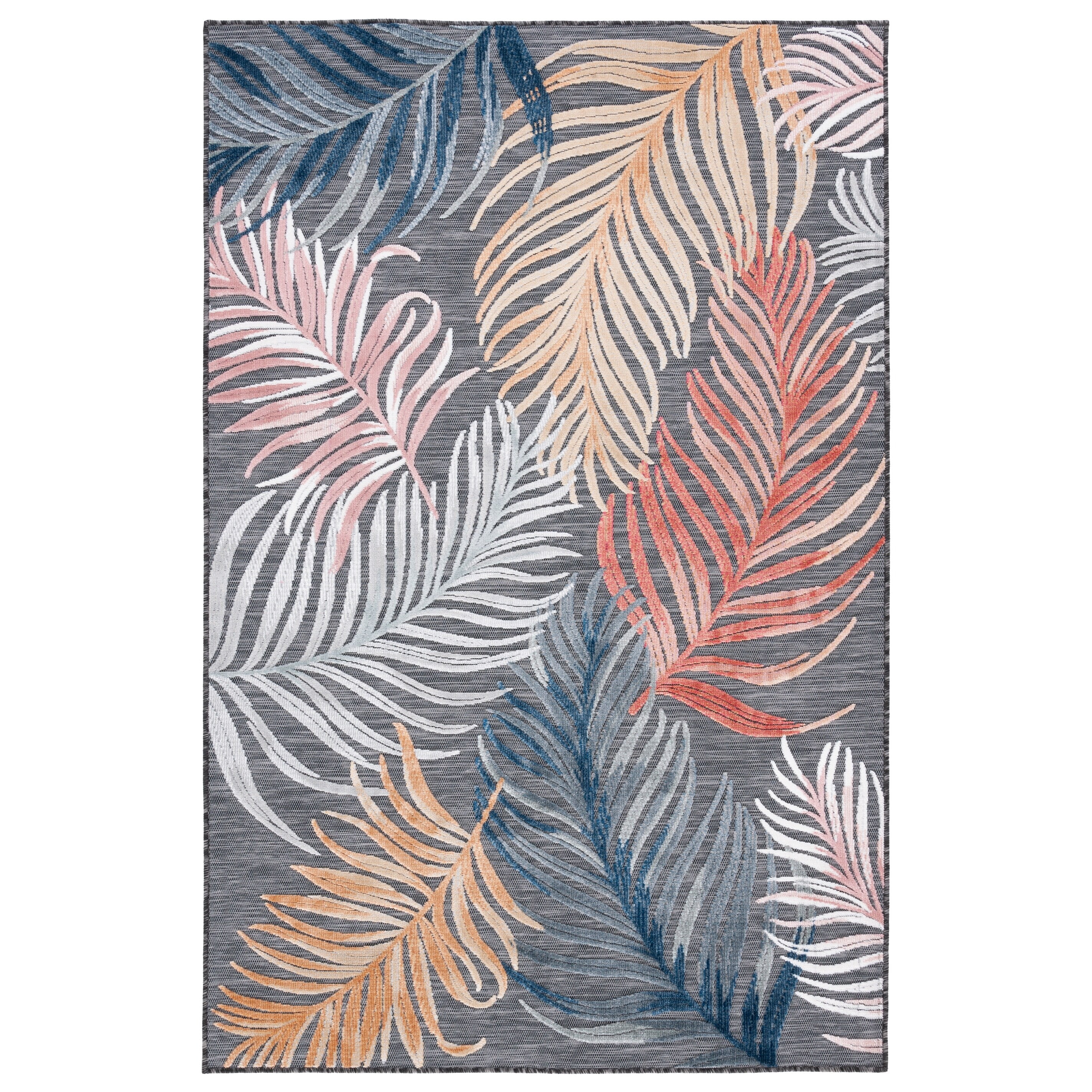 Elysian Fields Black & Rust Floral 8' x 10' Easy-Care Rug