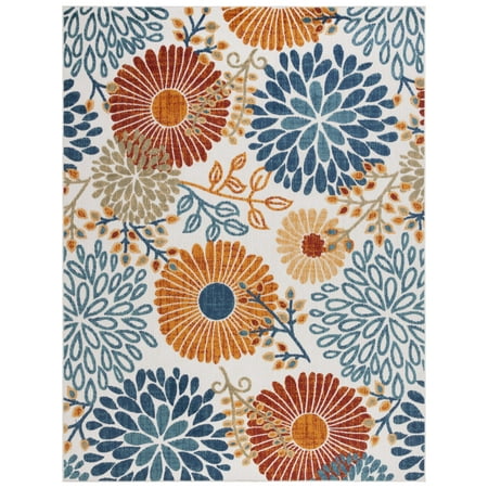 Safavieh Cabana Garnet Floral Indoor/Outdoor Area Rug, Creme/Red, 8' x 10'