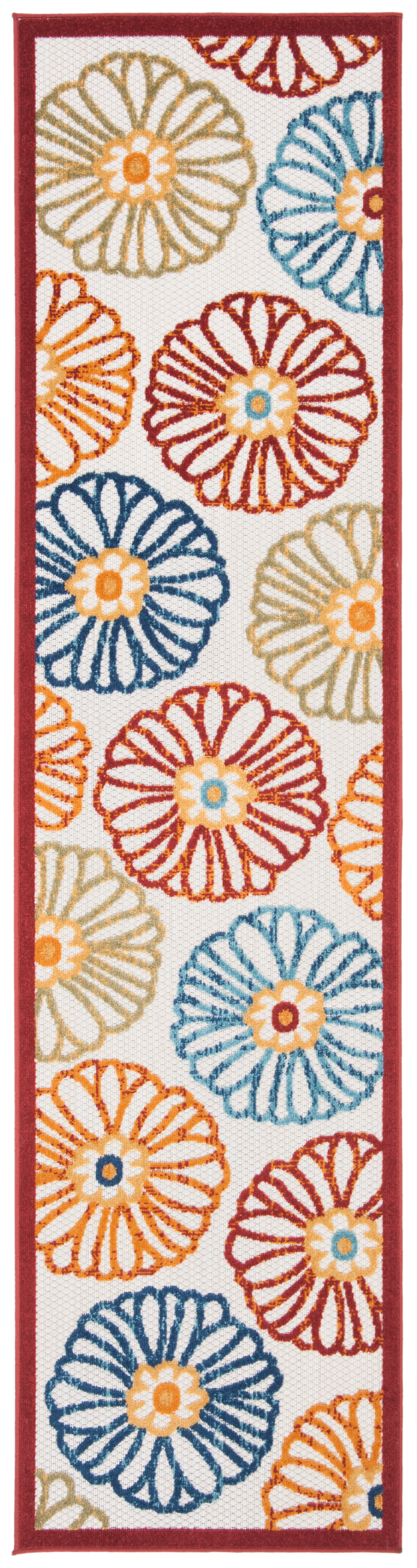 Safavieh Cabana Aria Cream/Red 2'X8' Indoor/Outdoor Runner