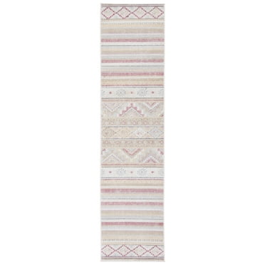 Safavieh  Cabana Muyesser Indoor/ Outdoor Boho Rug 2'2" x 9' Runner - Ivory/Beige Gold