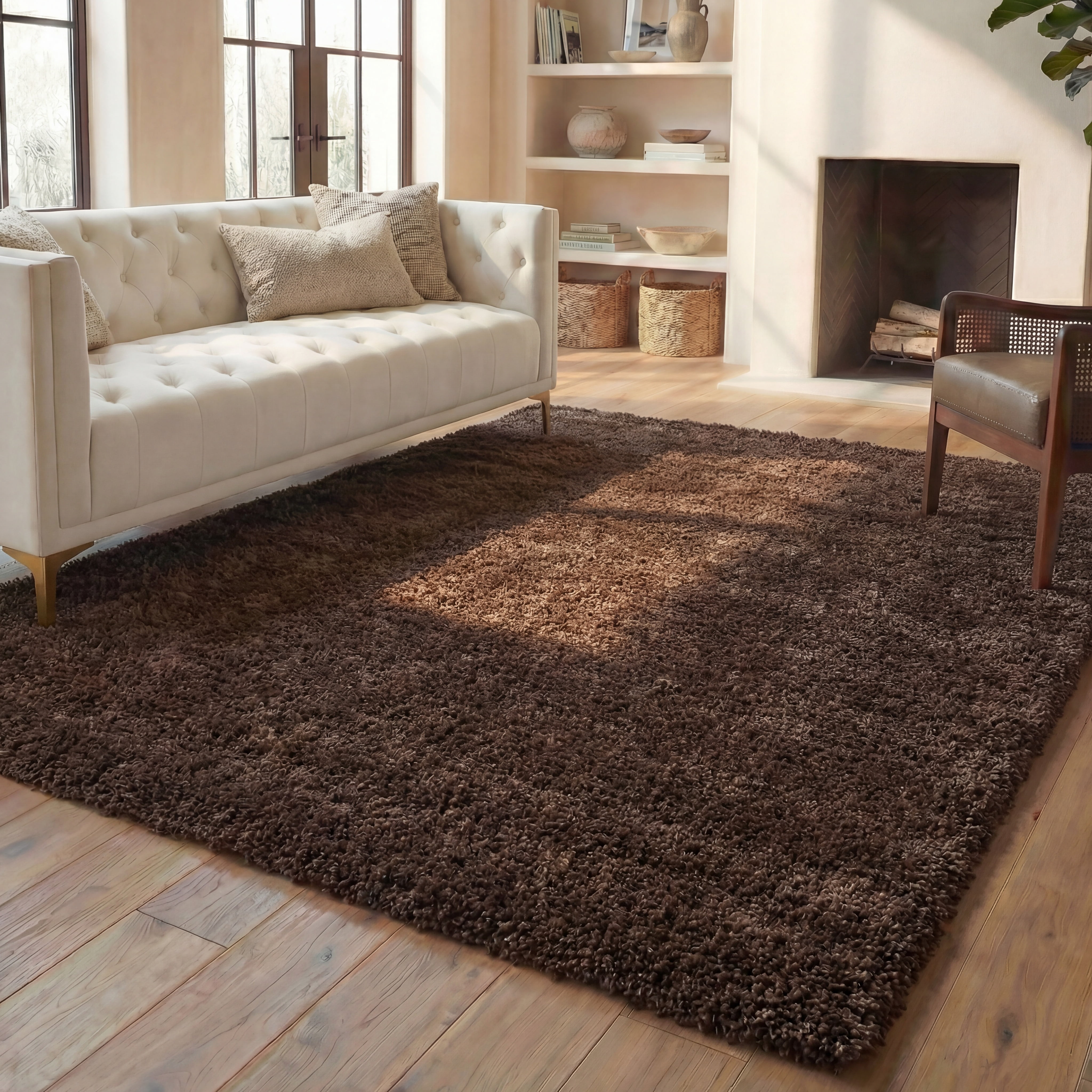 Safavieh California Plush Solid Shag Area Rug, Brown, 6' x 8'