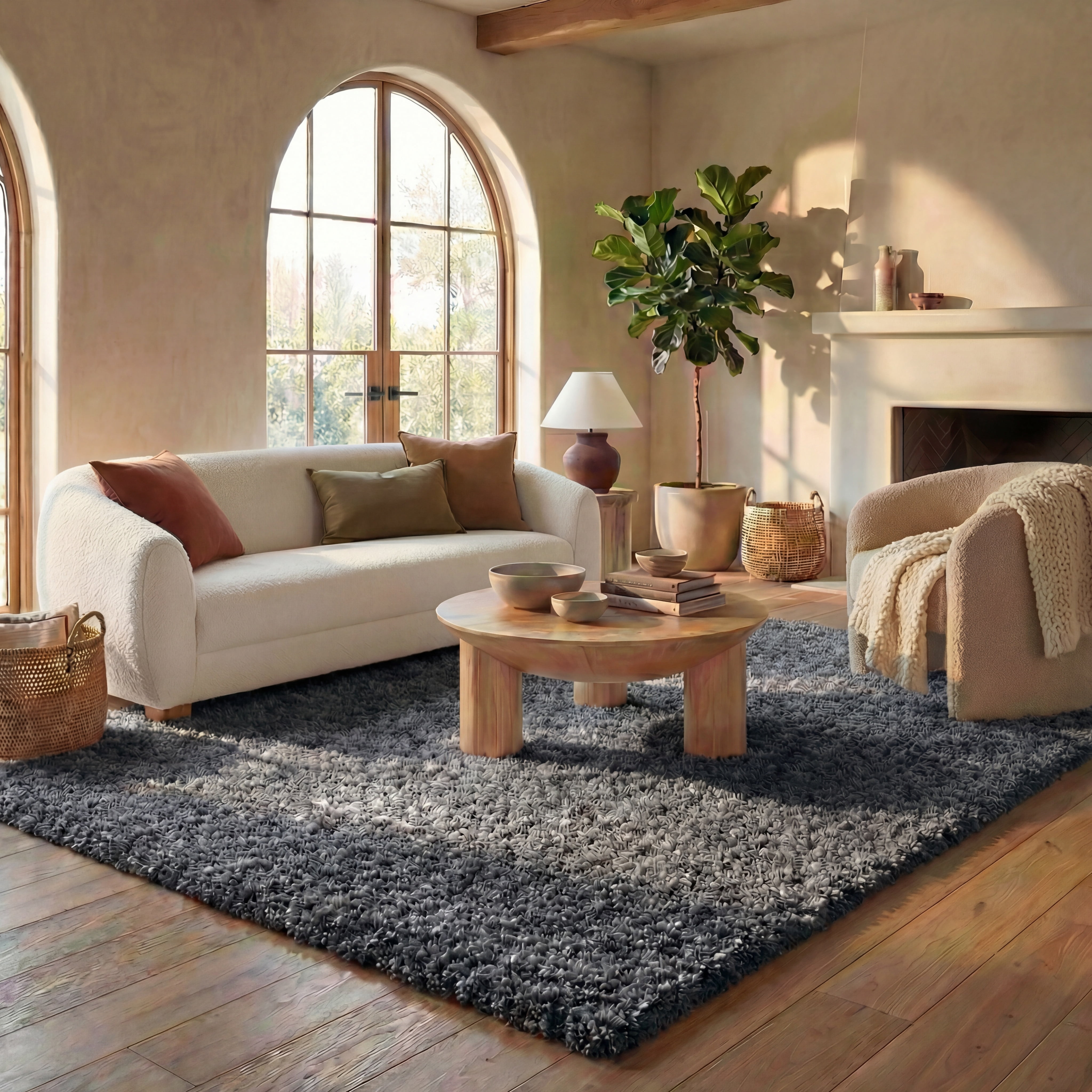 Safavieh California Plush Solid Shag Area Rug, Dark Gray, 6' x 8'