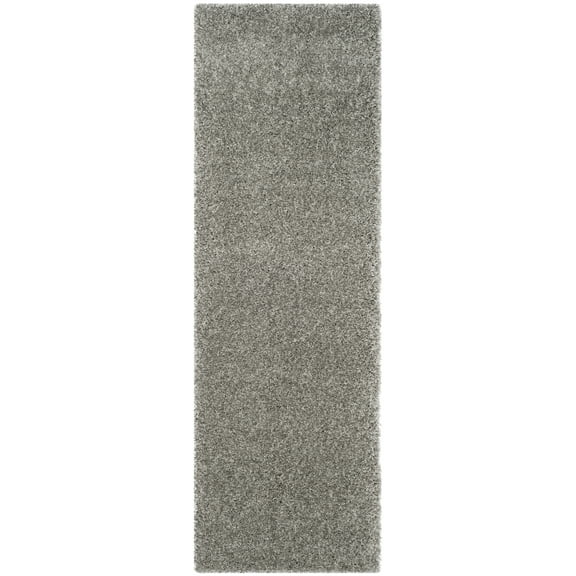 SAFAVIEH California Plush Solid Shag Runner Rug, Silver, 2'3" x 5'