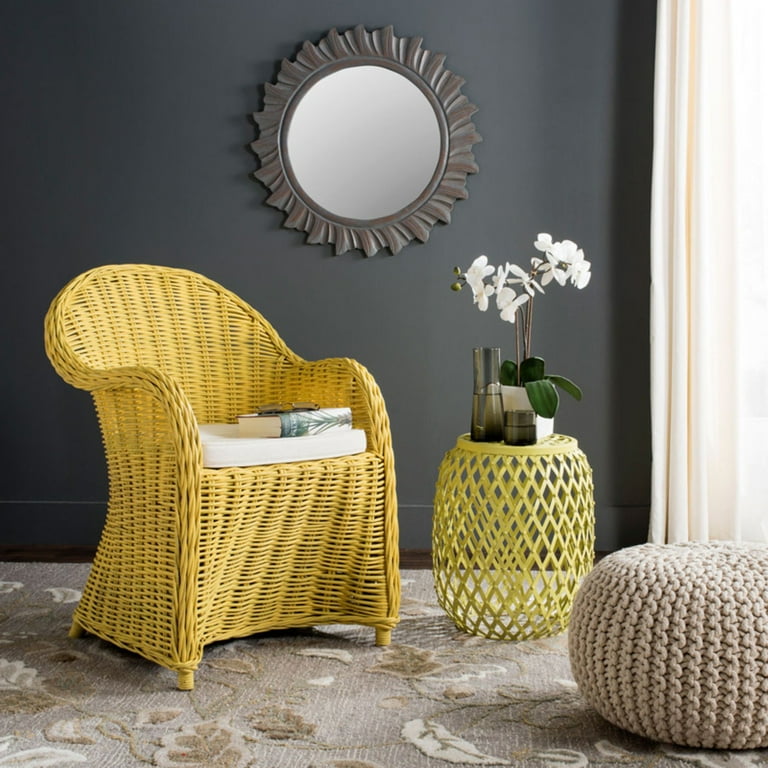Yellow rattan chair hotsell