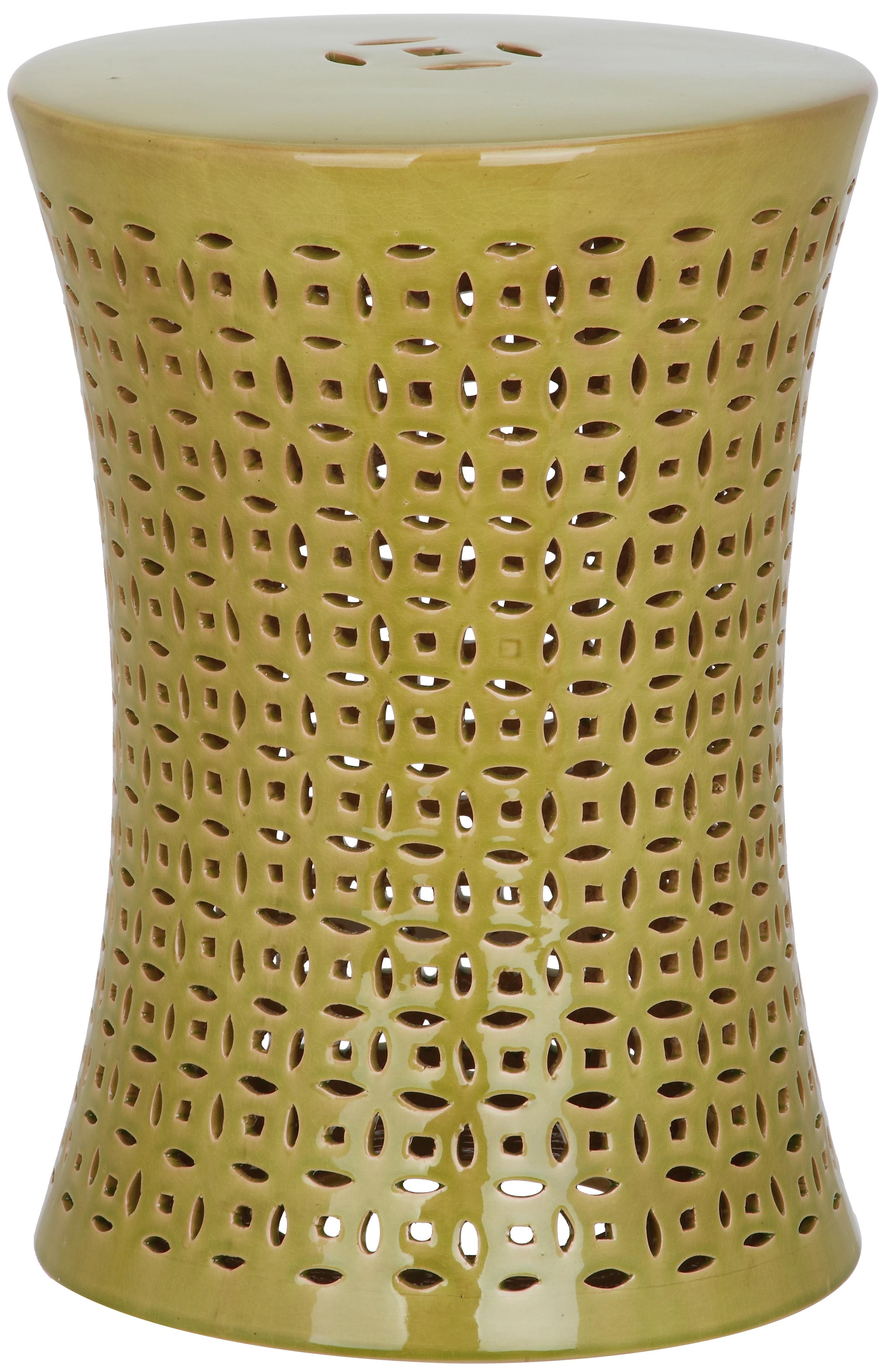 Safavieh Camilla Coin Indoor/Outdoor Garden Patio Stool, Green