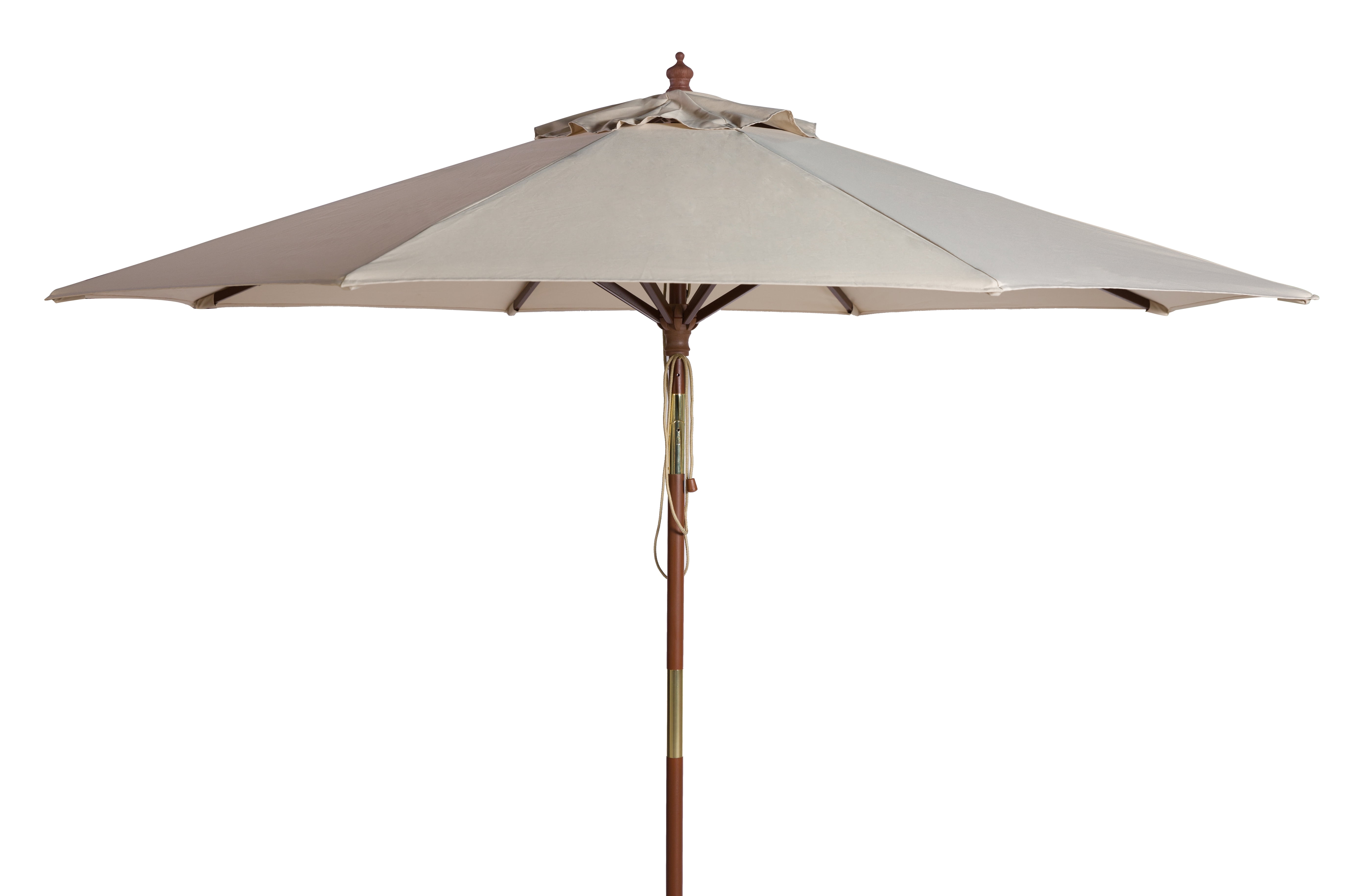 Safavieh Cannes 9' Market Push Wooden Patio Umbrella, Beige