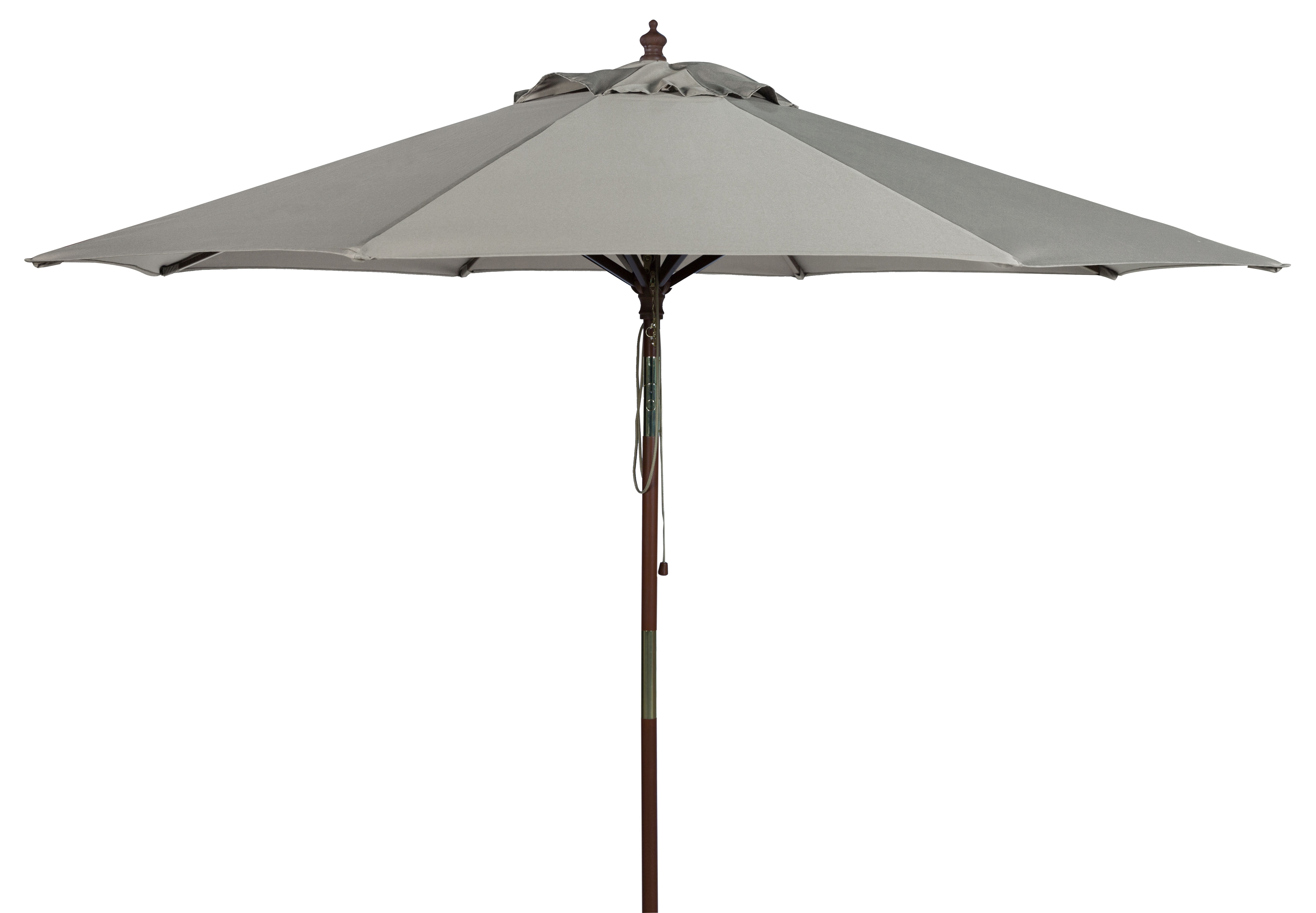 Safavieh Cannes 9' Market Push Wooden Patio Umbrella, Grey