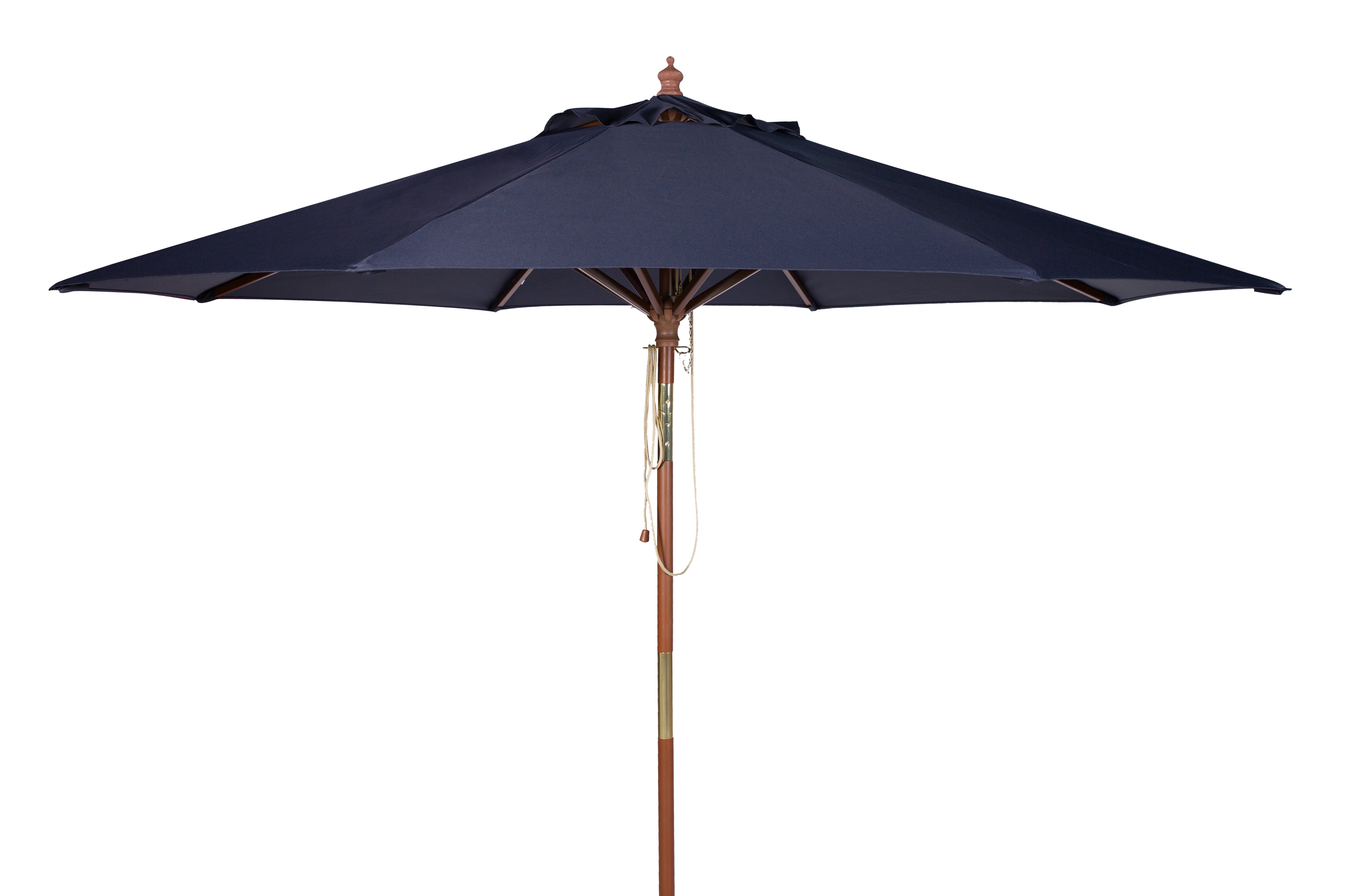 Safavieh Cannes 9' Market Push Wooden Patio Umbrella, Navy