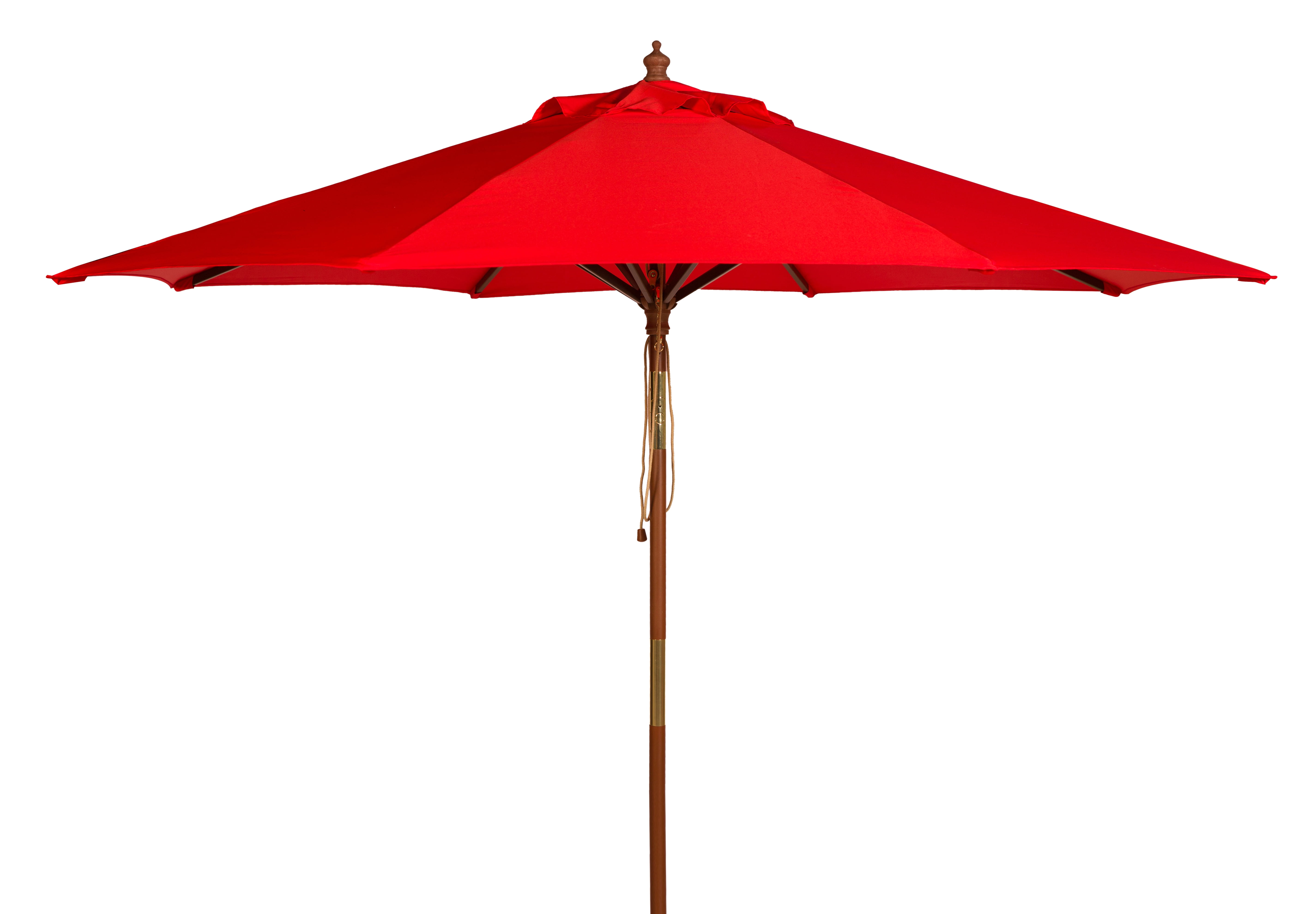 Safavieh Cannes 9' Market Push Wooden Patio Umbrella, Red