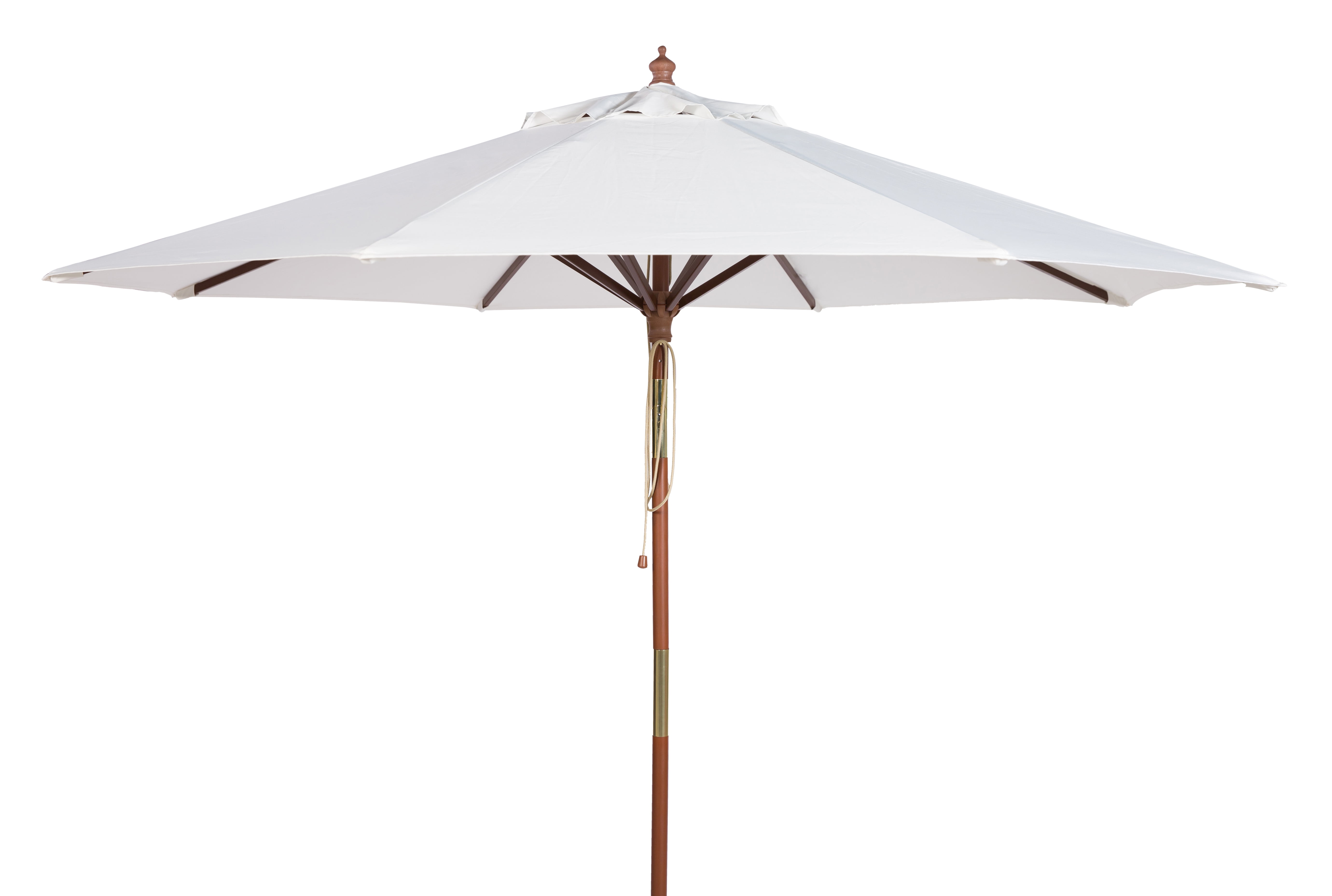 Safavieh Cannes 9' Market Push Wooden Patio Umbrella, White