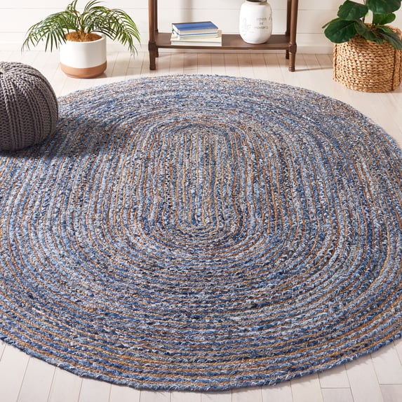 Safavieh Cape Cod Miah Geometric Area Rug, Blue/Natural, 5' x 8' Oval