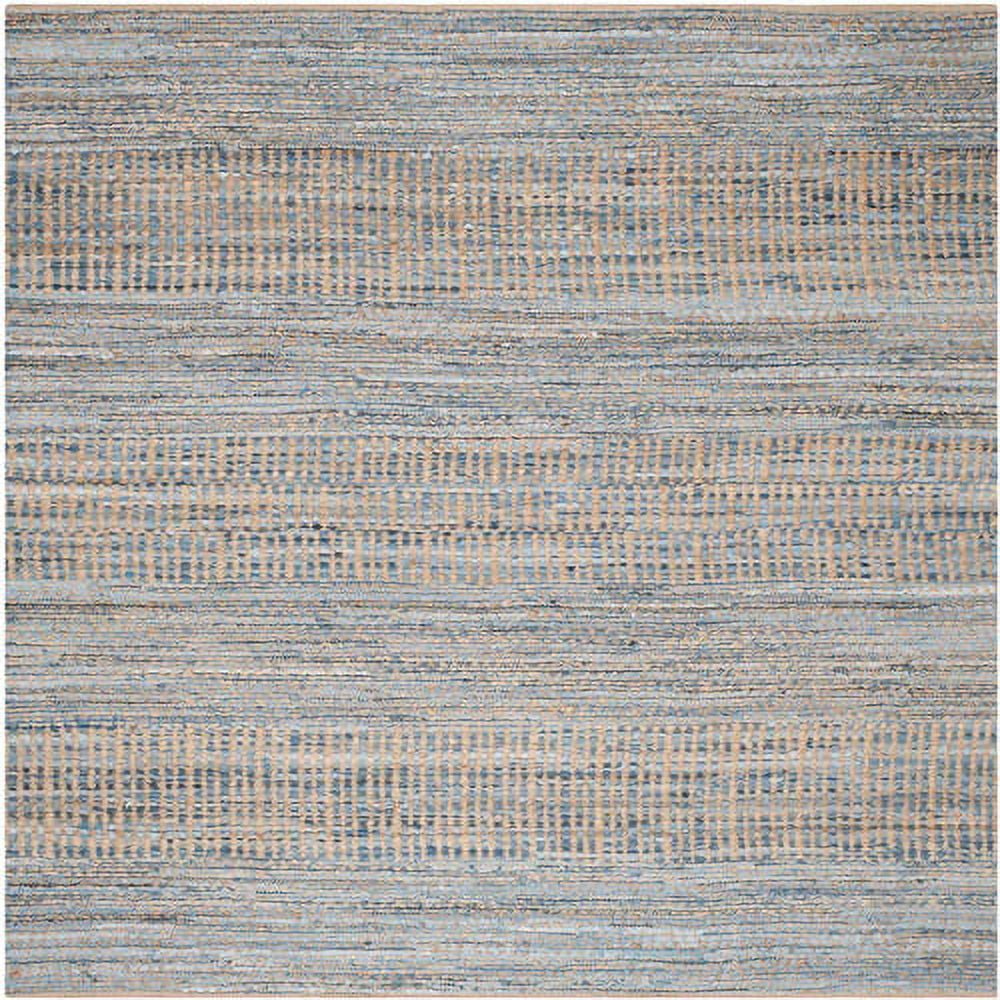 Cape Cod Blue and Natural Braided Jute Square Area Rug