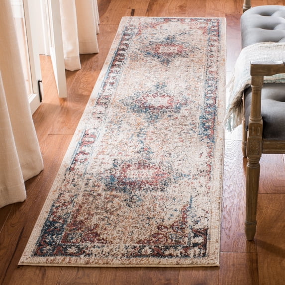 Safavieh Carlyle Blaine Medallion Runner Rug, Ivory/Burgundy, 2' x 8'