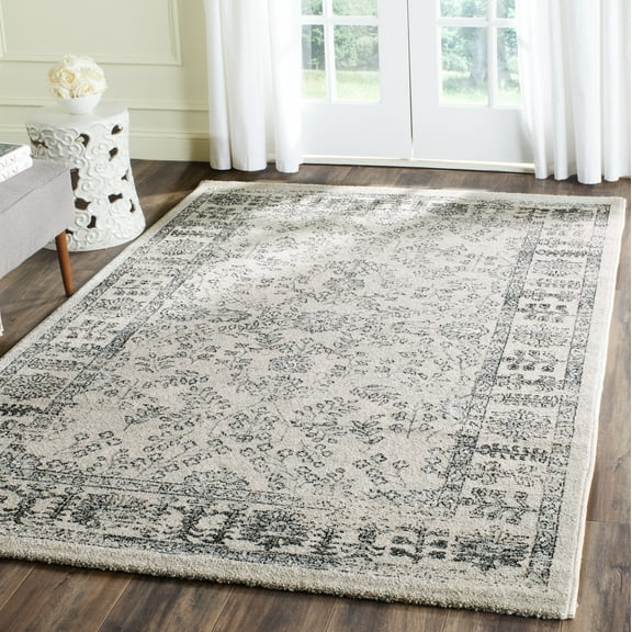 SAFAVIEH Carmel Lacework Distressed Area Rug, Beige/Blue, 4' x 6'