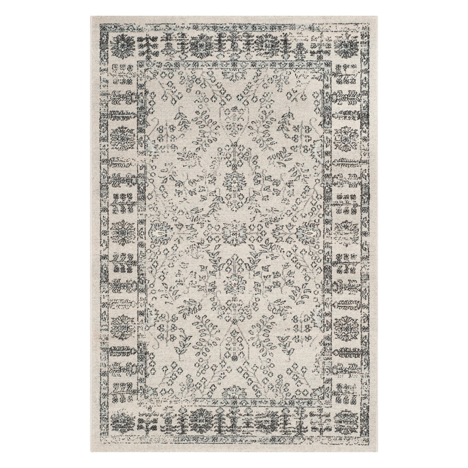 Handmade Easy Care Blue and Beige 4' x 6' Cotton Blend Rug