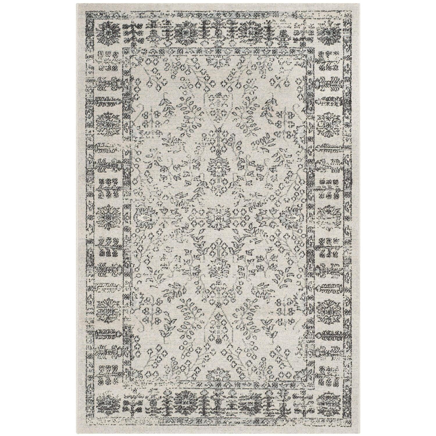 Handmade Easy Care Blue and Beige 4' x 6' Cotton Blend Rug