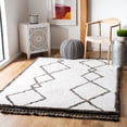 thumbnail image 1 of SAFAVIEH Carmella Chase Aztec Polyester Shag Area Rug, Cream/Gray, 6'7" x 6'7" Square, 1 of 11